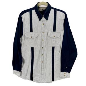 Vintage 90s Spindle River Western Button-Down Shirt Cotton Striped Men's Medium